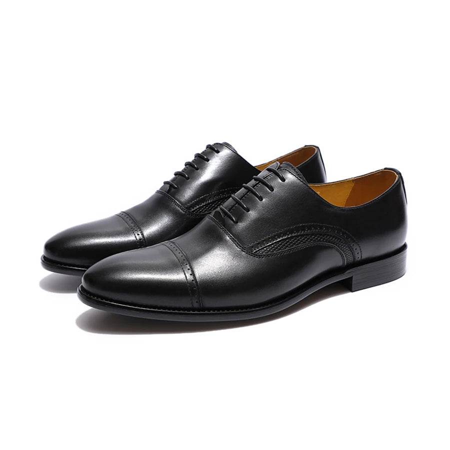 High Quality Handmade Genuine Leather Shoes for Men Lace-Up Oxford - Cart2u.ro