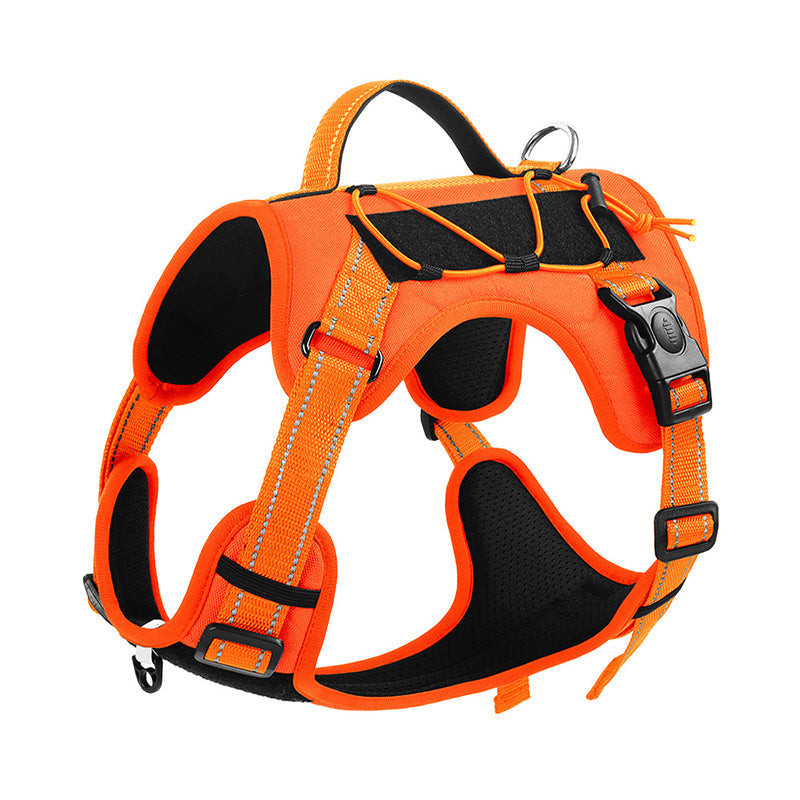 Ham tactic premium Petora pentru câini, ajustabil, reflectorizant, cu mâner ranforsat, portocaliu Petora