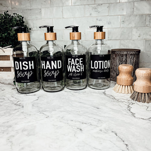 16oz Glass Clear | Black Label - Cart2u.ro