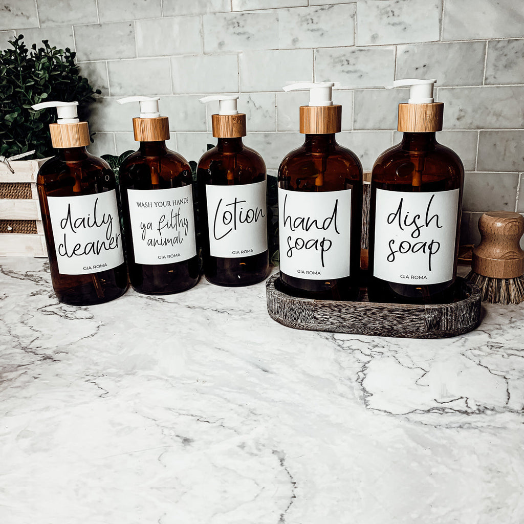 16oz Glass Amber | White Label - Cart2u.ro