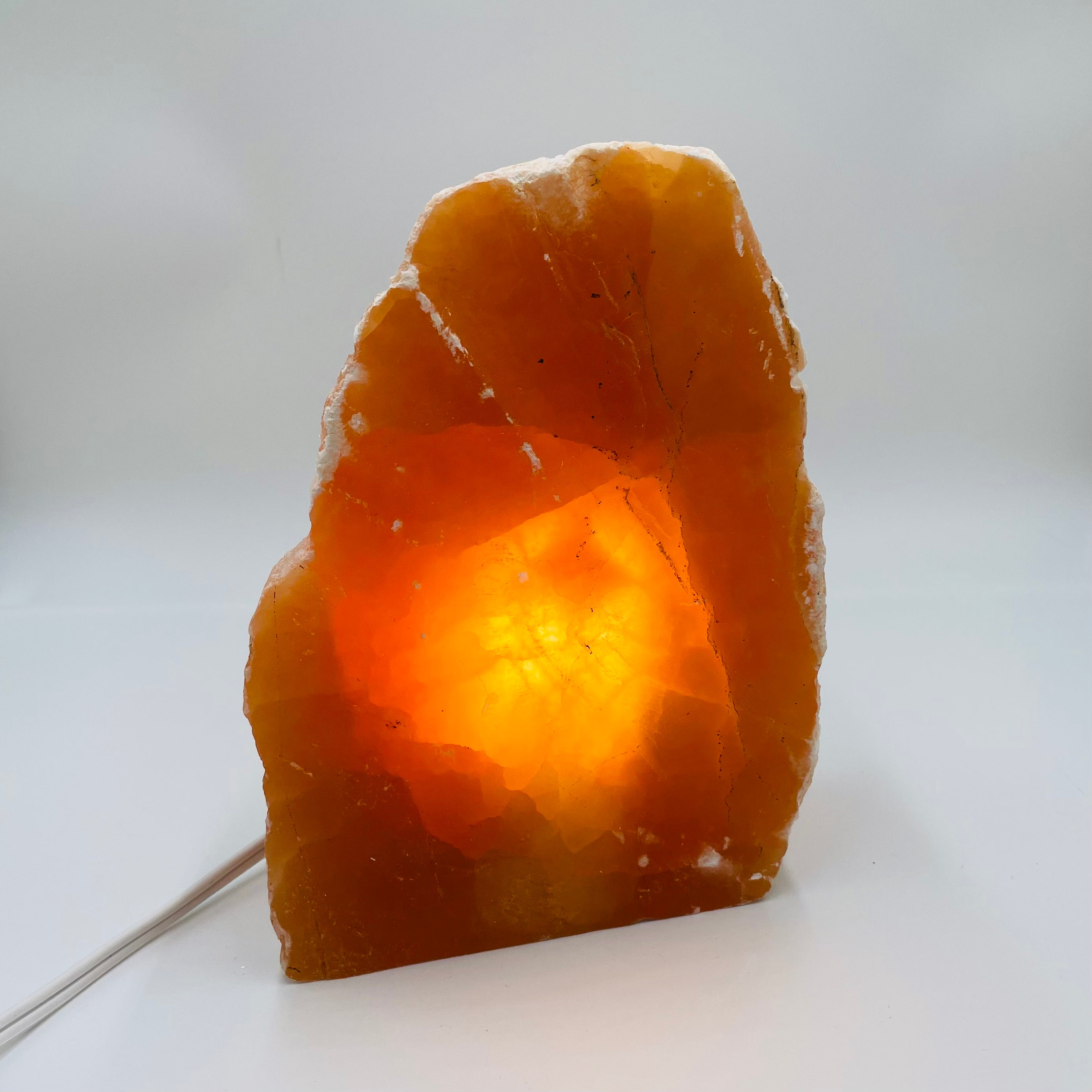 Orange Selenite Raw Lamp by CuartoAstral Prime - Cart2u.ro
