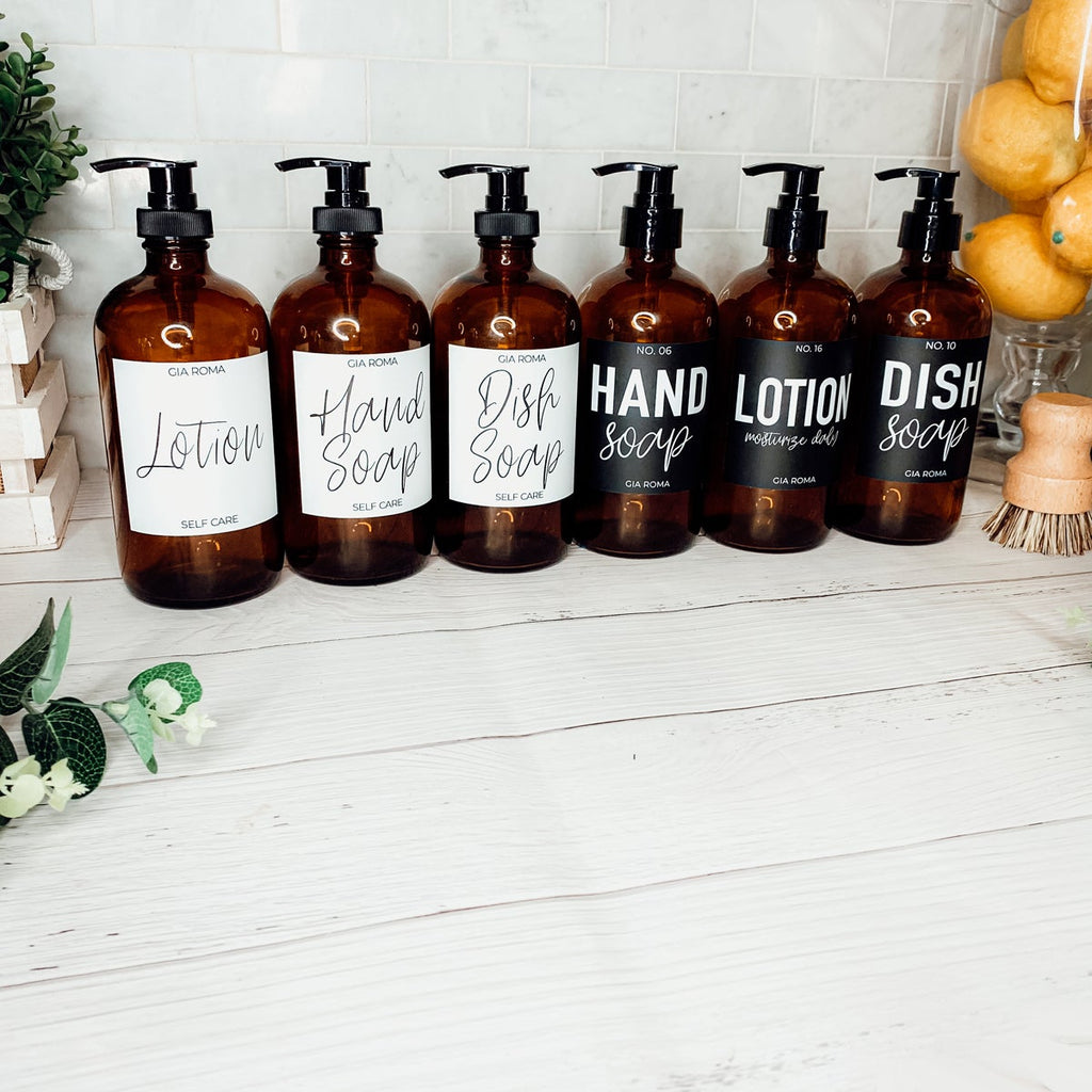 16oz Glass Amber | White Label - Cart2u.ro