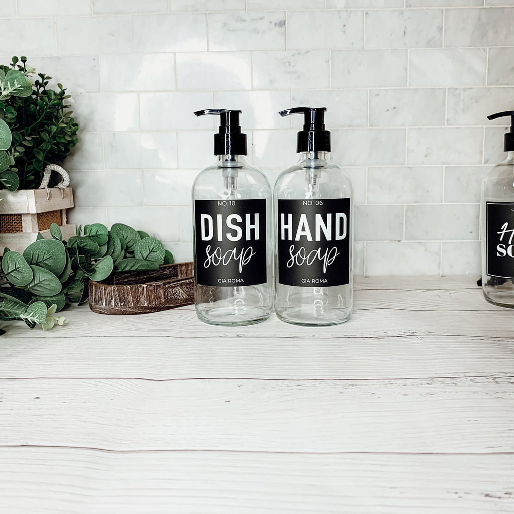 16oz Glass Clear | Black Label - Cart2u.ro