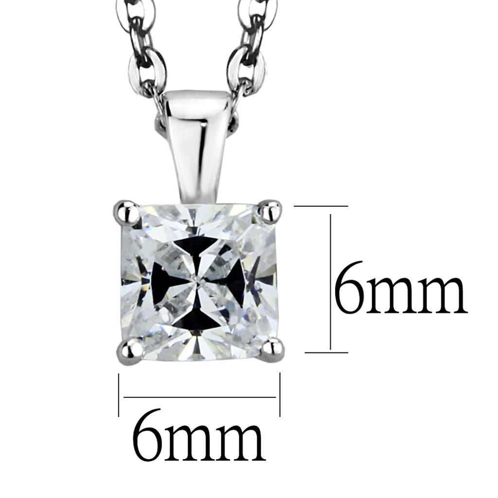 LOS893 - Pandantiv pe lanț din argint 925 placat cu rodiu și zirconiu cubic de clasa AAA