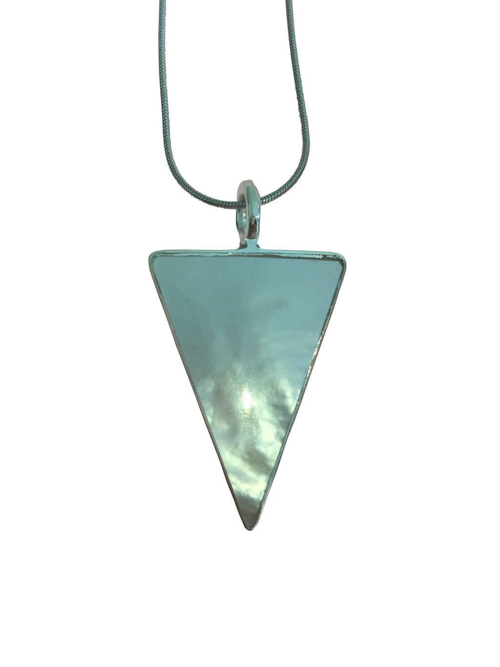 Silver Mother Of Pearl Necklace (triangle) - Cart2u.ro