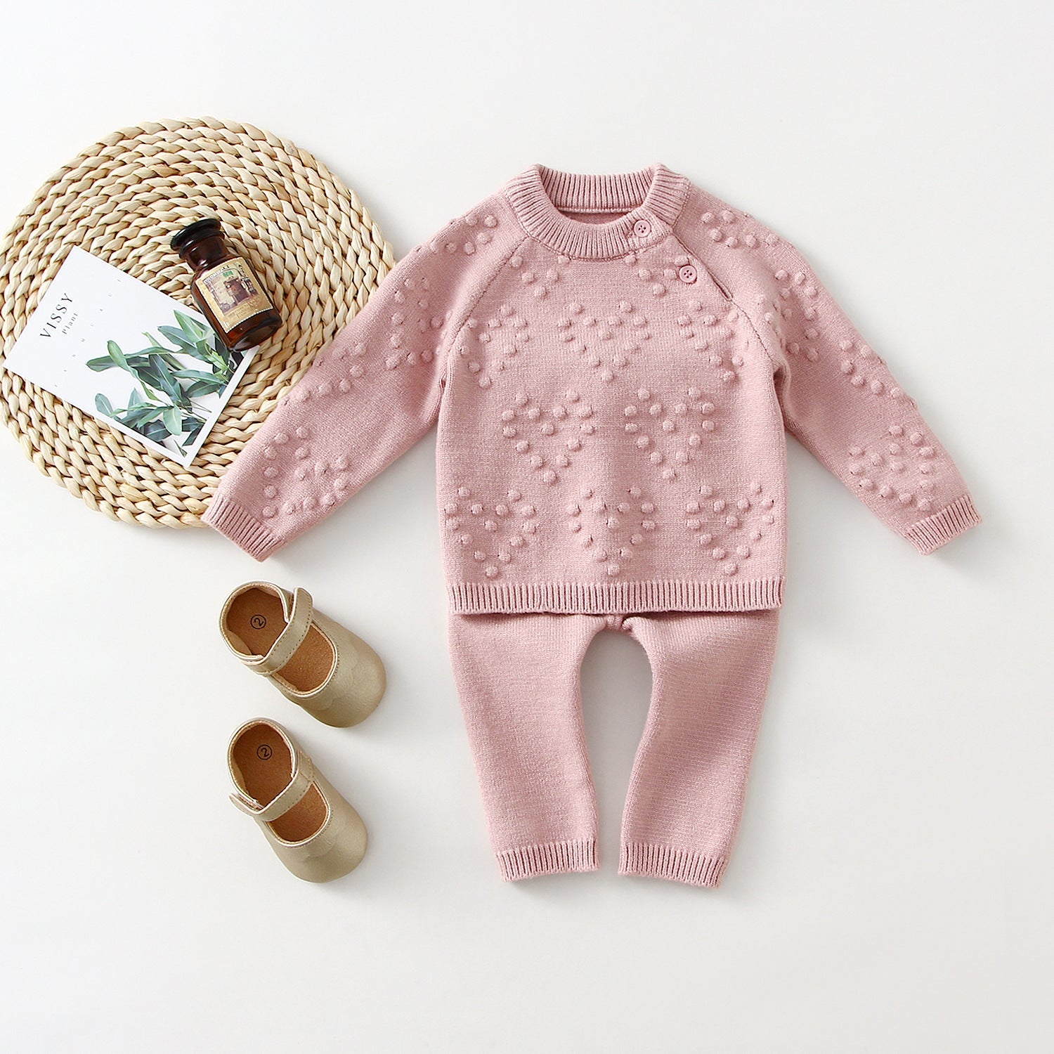 KnitNest™ – Knitted Baby Sweater & Pants Set - Cart2u.ro