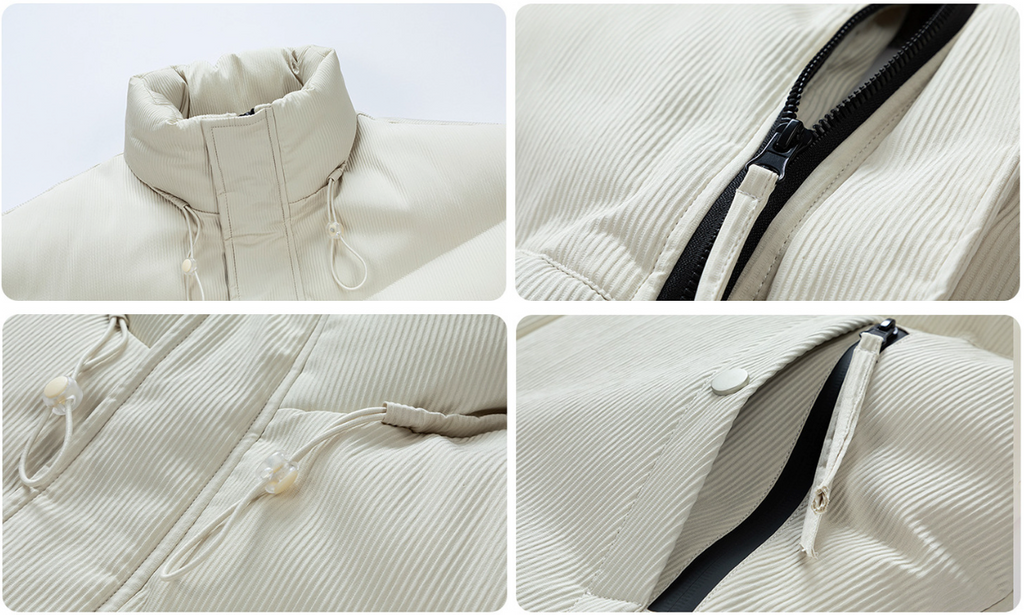 Mens Stand Collar Puffer Jacket - Cart2u.ro