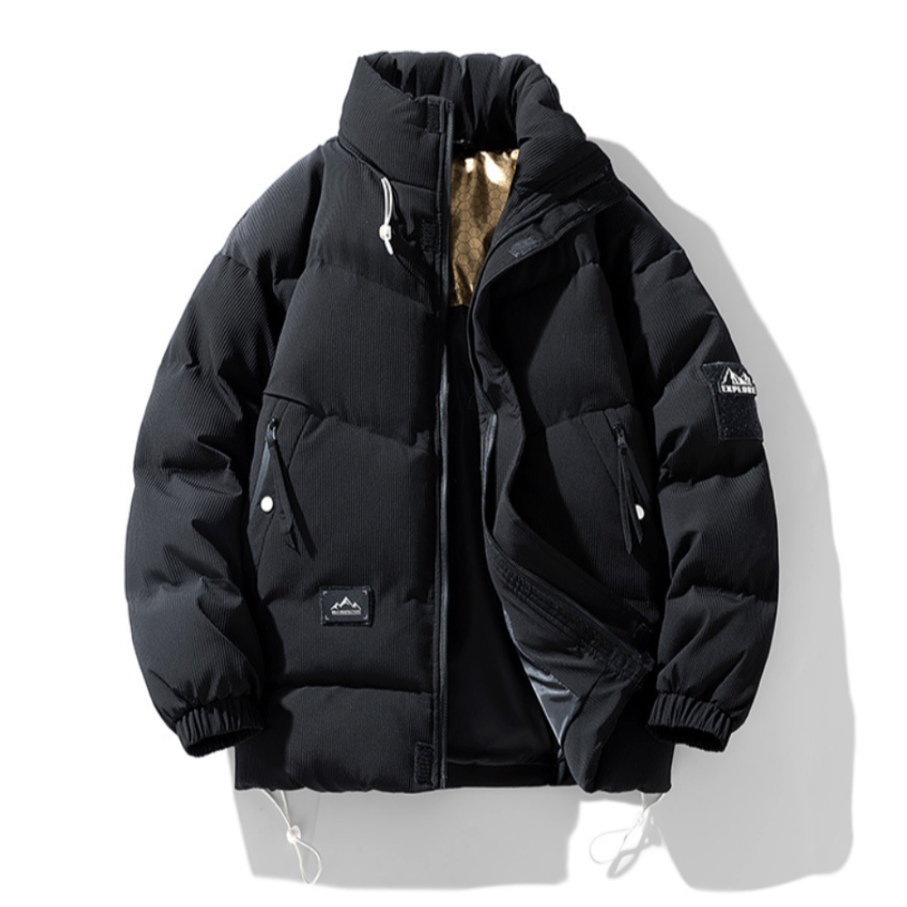 Mens Stand Collar Puffer Jacket - Cart2u.ro