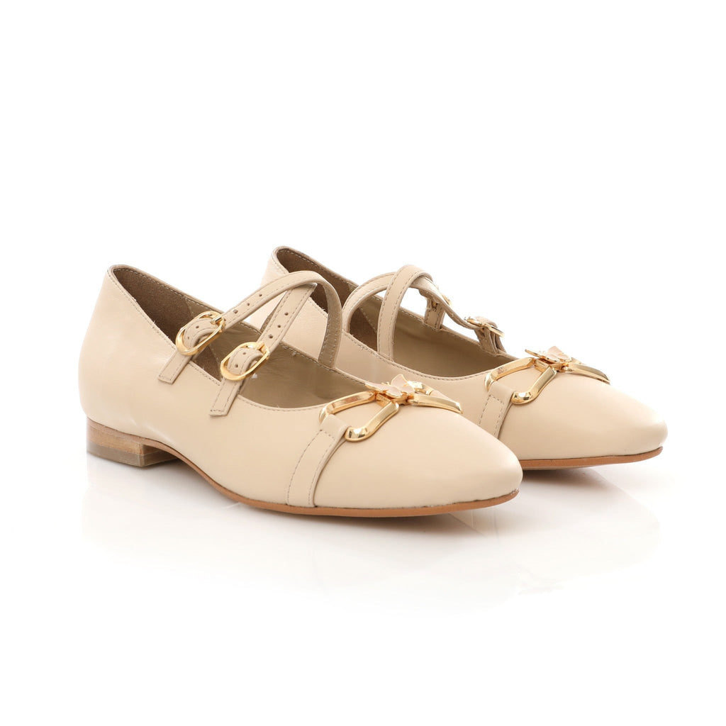 Ballerina Mary Jane Crème | Butterfly Bow FARFA