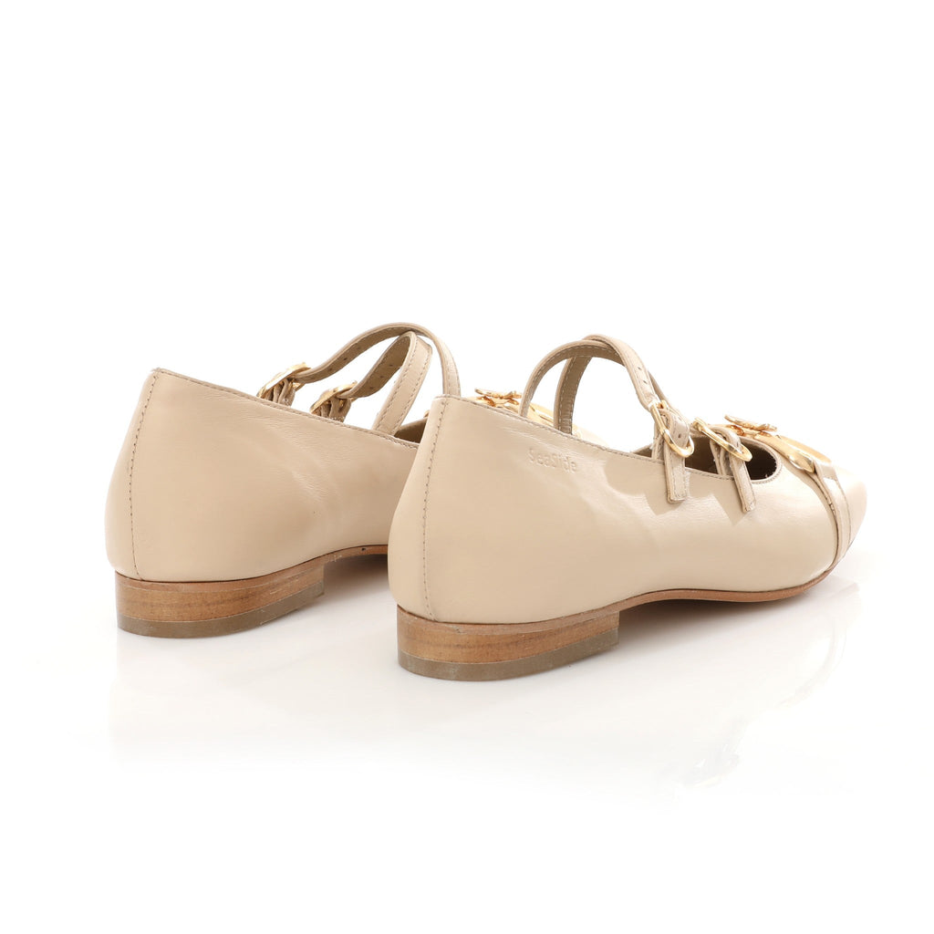 Ballerina Mary Jane Crème | Butterfly Bow FARFA