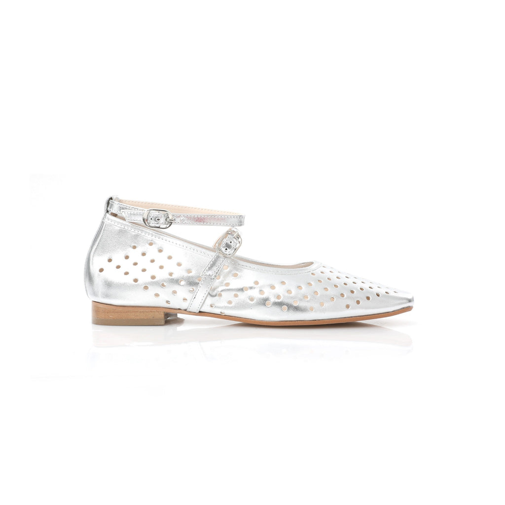 Ballerina Mary Jane Argent | Perforated Detail FARFA