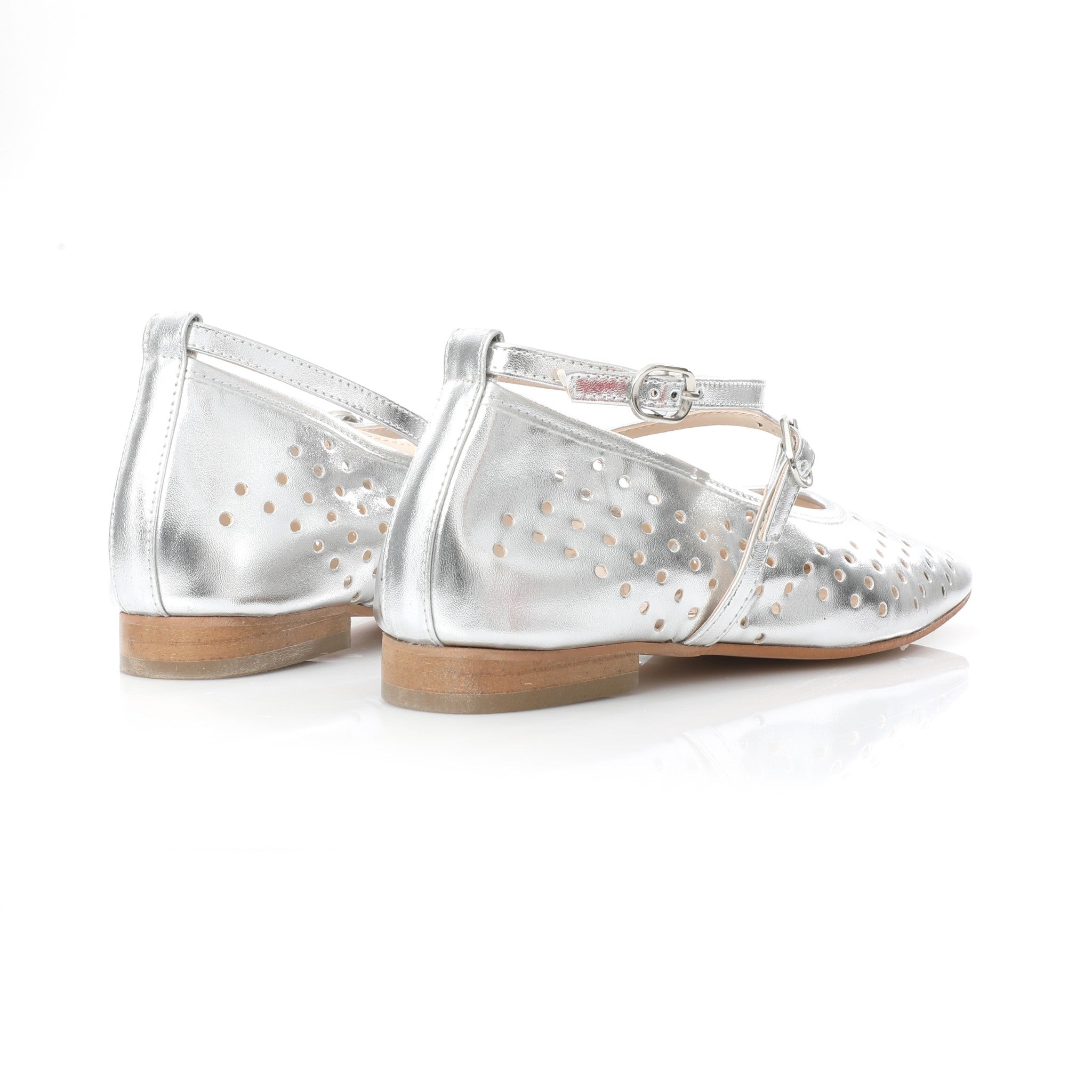 Ballerina Mary Jane Argent | Perforated Detail FARFA