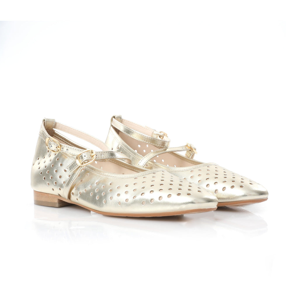 Ballerina Mary Jane Doré | Perforated Detail FARFA