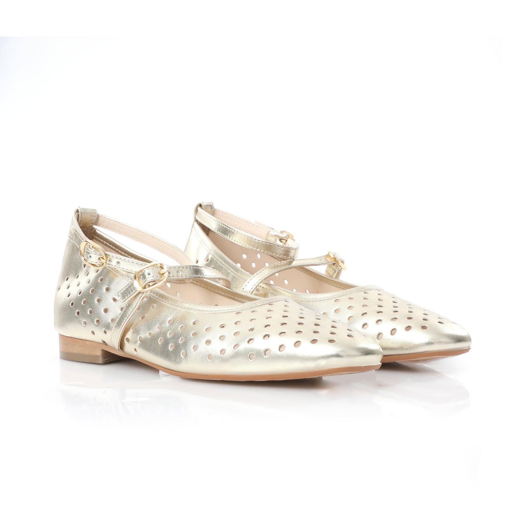 Ballerina Mary Jane Doré | Perforated Detail FARFA
