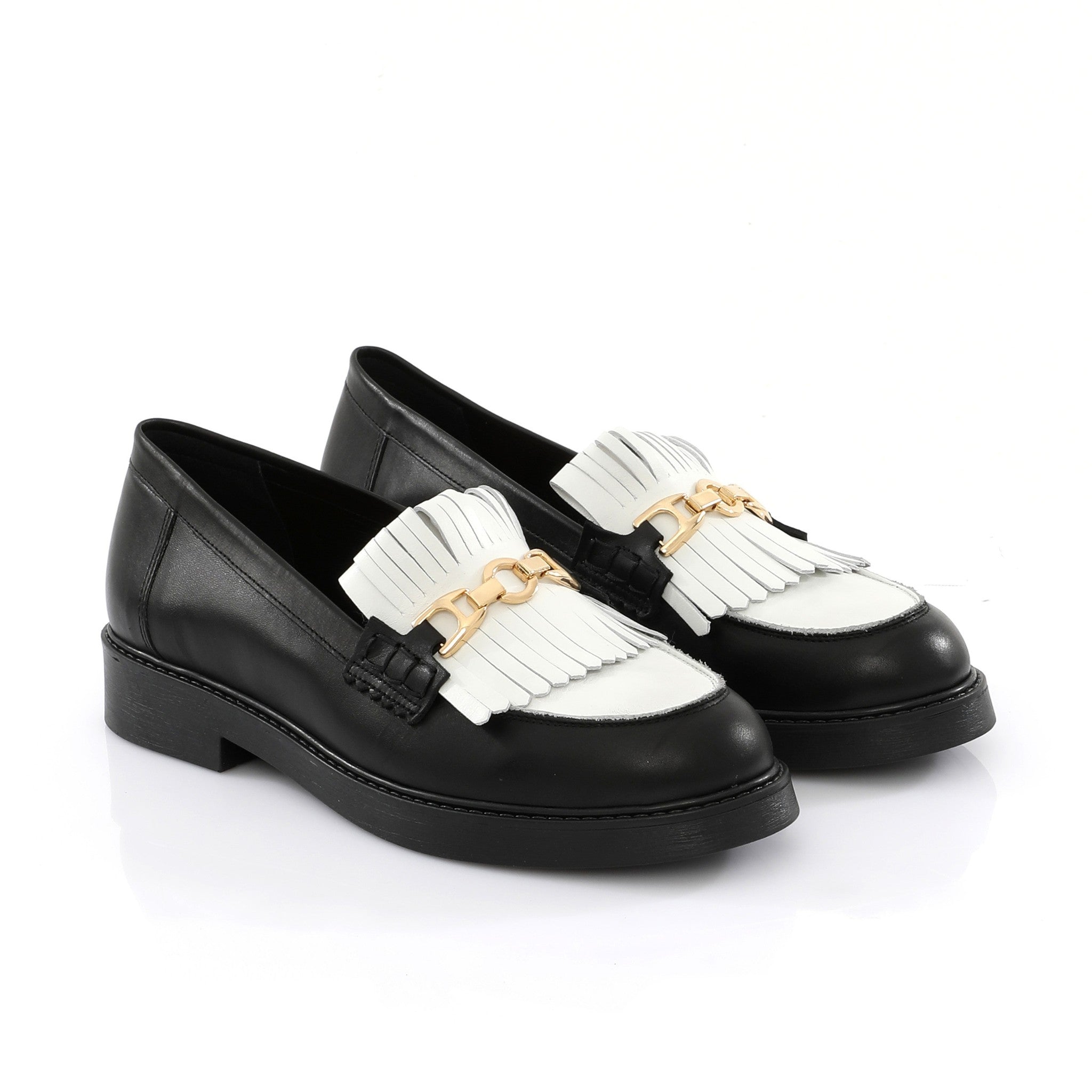 Classic Loafer Noire & Blanc | Fringe FARFA