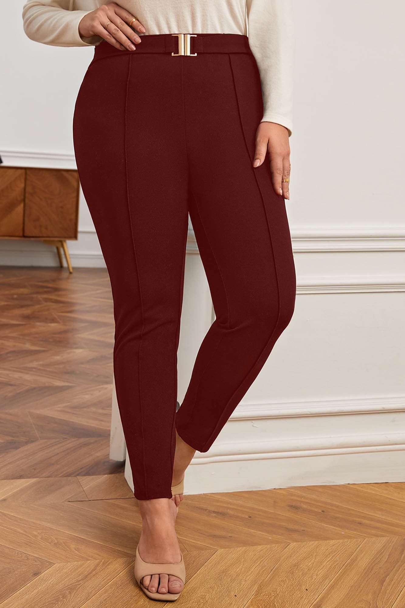 Pantaloni dama marimi mari cu catarama PTS003 BIGsize
