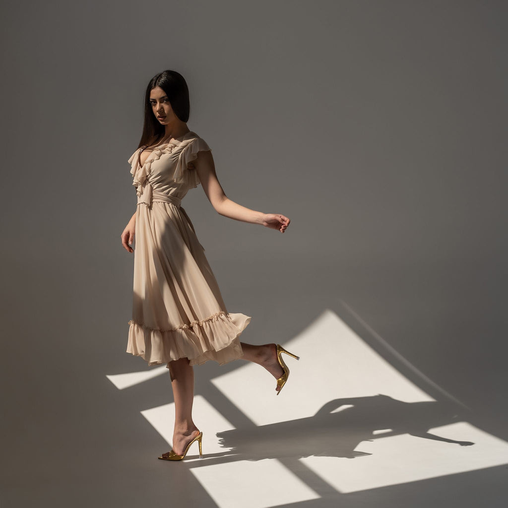 Rochie crem din voal Aria Carolina D