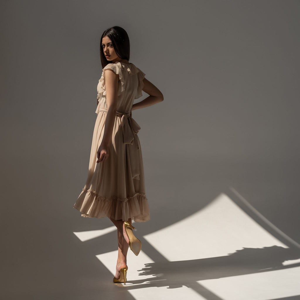 Rochie crem din voal Aria Carolina D