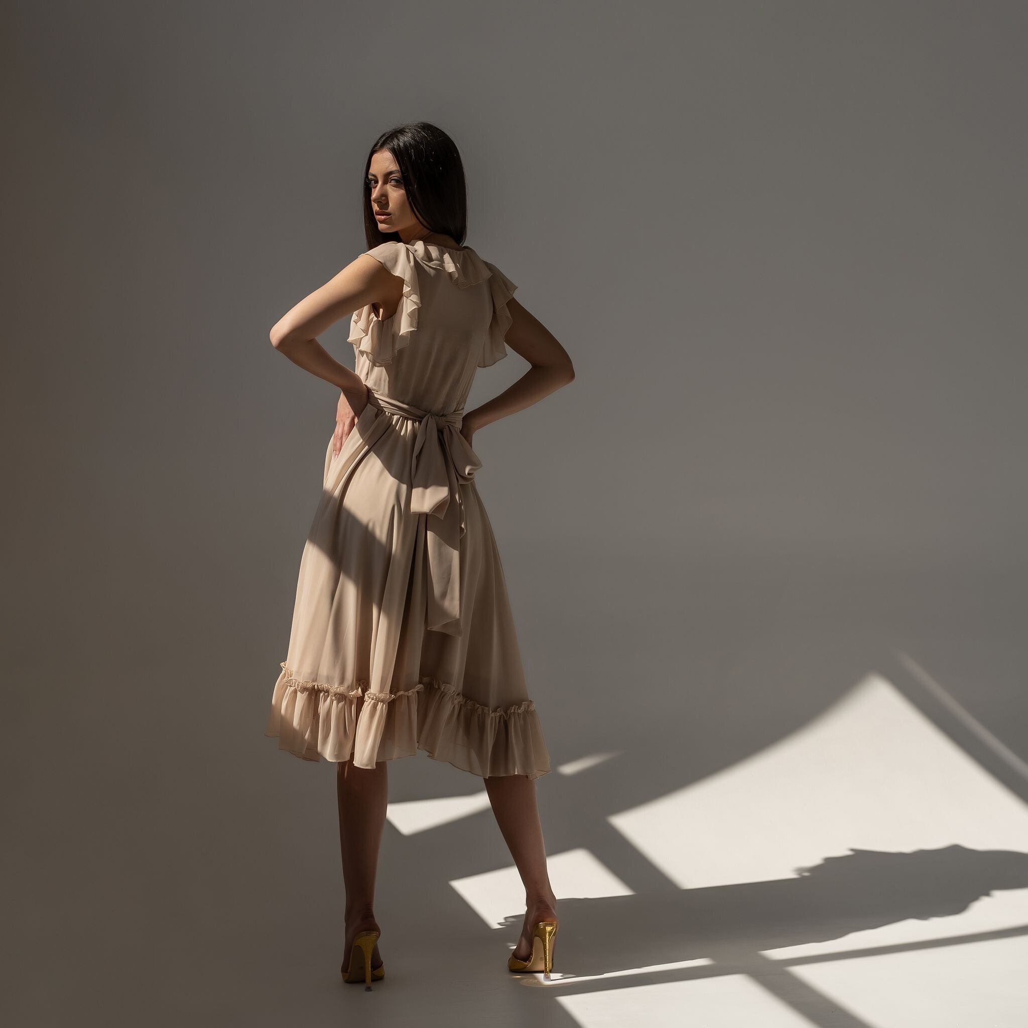 Rochie crem din voal Aria Carolina D