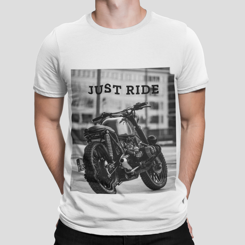 Motorcycle Just Ride Heavy Cotton T-Shirt - Cart2u.ro