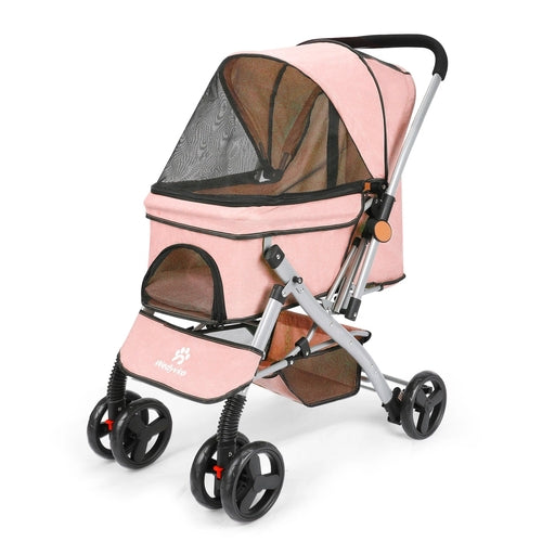 Foldable Cat Dog Stroller  Detachable  Easy Assembly Pet Travel - Cart2u.ro