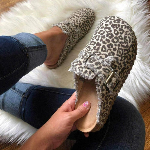 Flat Heel Round Toe Canvas Loafer Women's Vintage Clogs - Cart2u.ro