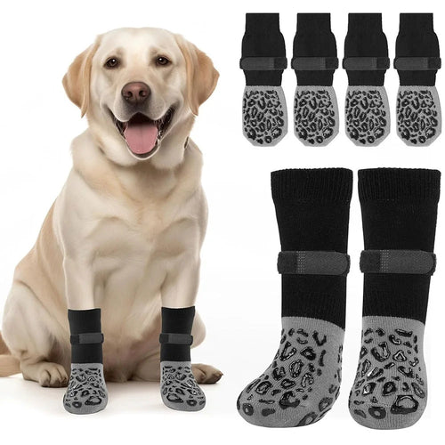 4PCS High Quality Anti-Slip Cozy Dog Socks Anti-Scratch Adjustable - Cart2u.ro