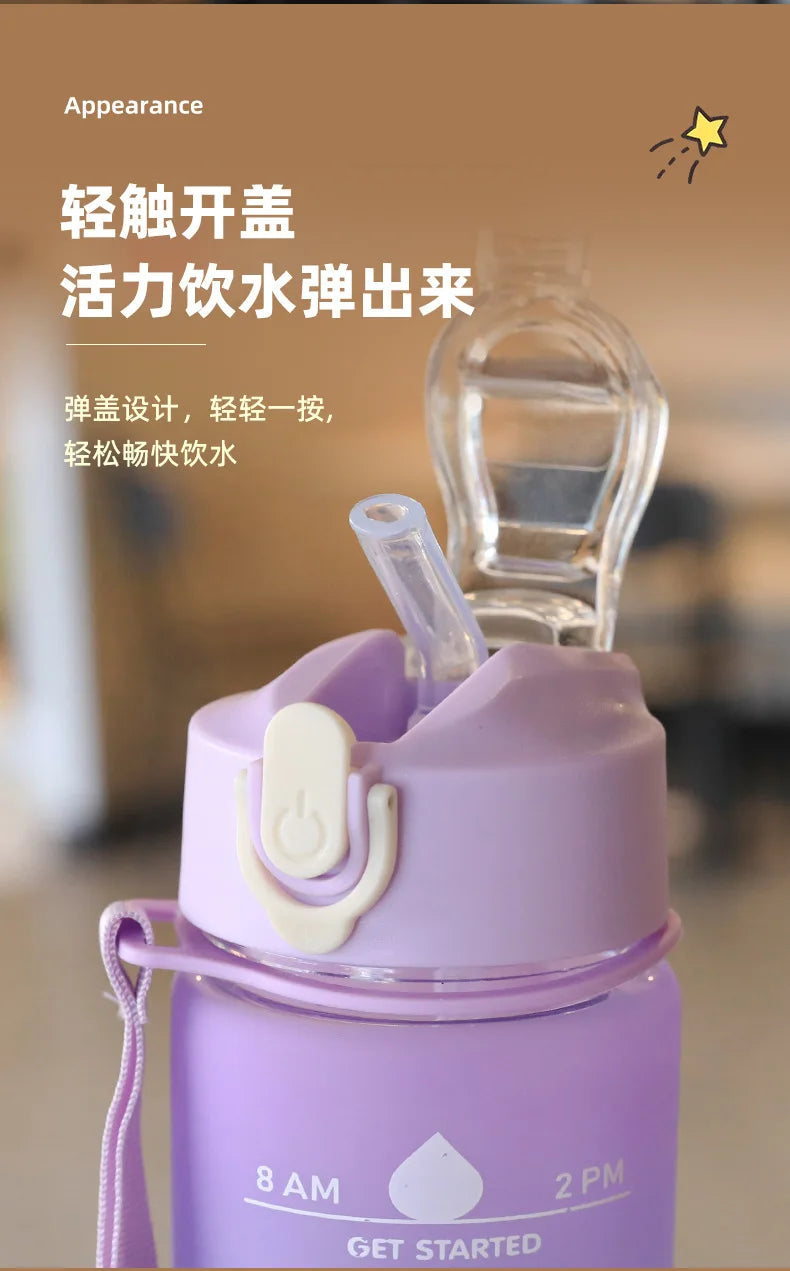 Kpop Demon Hunter Water Bottle with Straw 750ml Kids Summer Anime Cup - Cart2u.ro