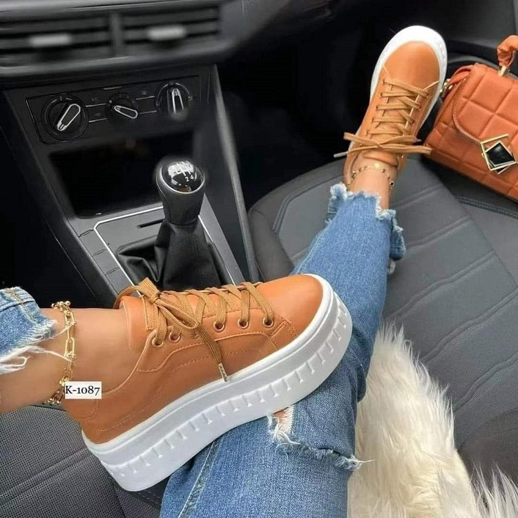 Casual Platform Women's Shoes Flat Womens Sneakers - Cart2u.ro
