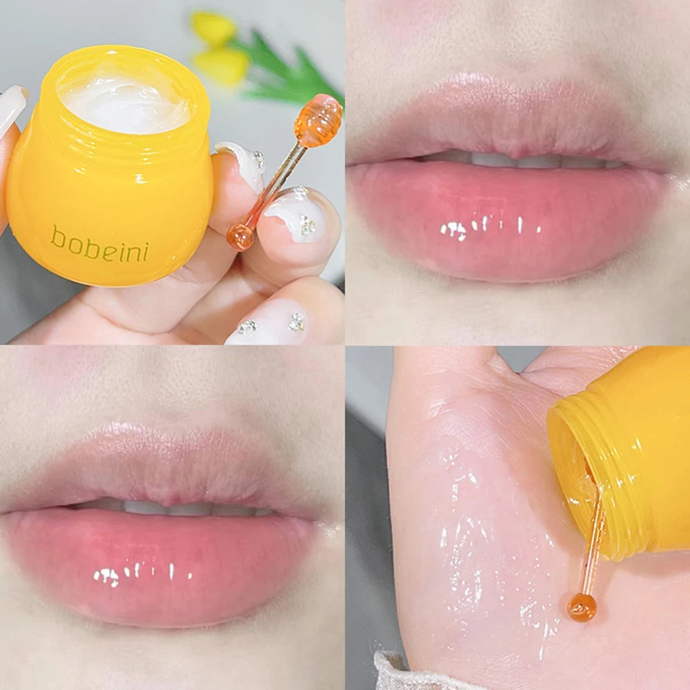Hydrating Peach & Honey Lip Mask - Long-Lasting Moisture, Soothes Dry - Cart2u.ro