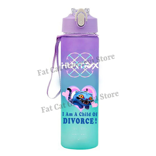 Kpop Demon Hunter Water Bottle with Straw 750ml Kids Summer Anime Cup - Cart2u.ro