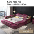 Genuine Leather Bed Frame Soft Beds Massager Storage Safe Speaker - Cart2u.ro