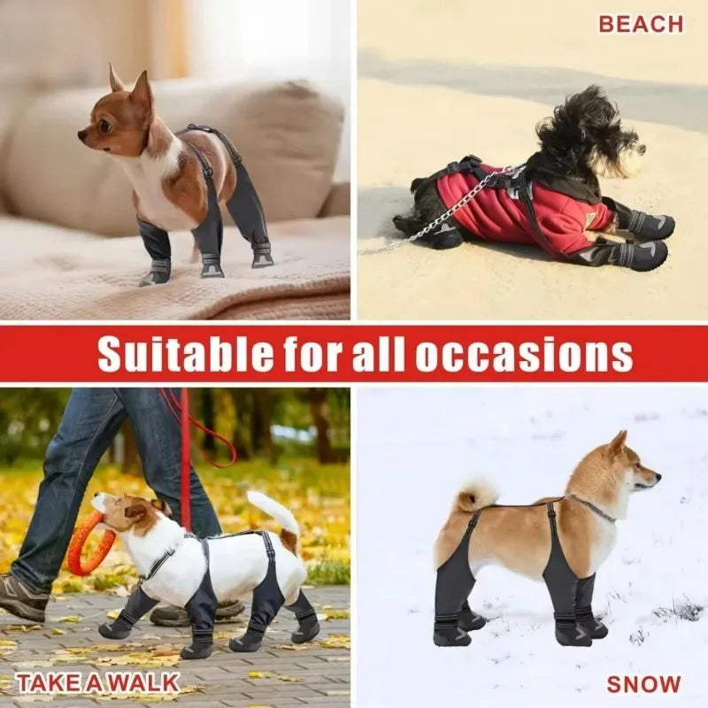 Dog Suspender Boots Tall Dog Boots Anti-Slip&Fall Waterproof Dog Shoes - Cart2u.ro