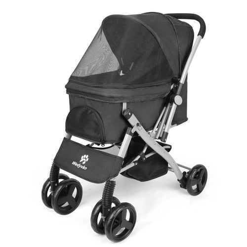 Foldable Cat Dog Stroller  Detachable  Easy Assembly Pet Travel - Cart2u.ro