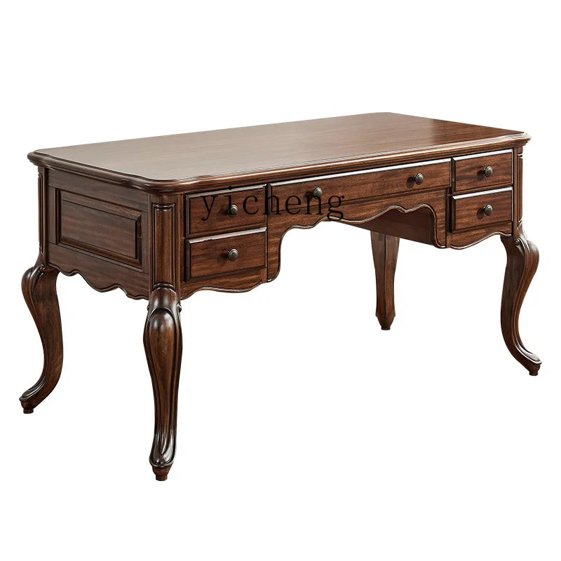 XL black walnut American retro study desk all solid wood exquisite - Cart2u.ro