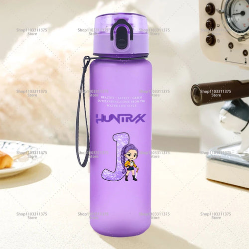 650ml Move K-Pop Demon Hunters Water Bottle Cute Letter A-Z Printed - Cart2u.ro