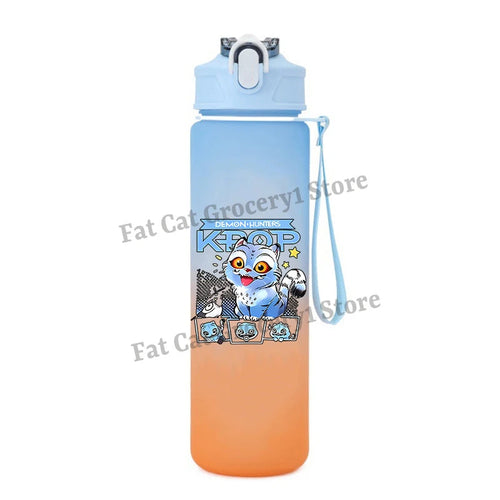Kpop Demon Hunter Water Bottle with Straw 750ml Kids Summer Anime Cup - Cart2u.ro