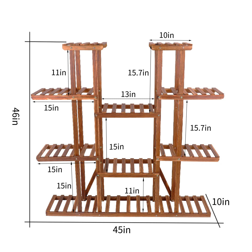 Wooden Plant Shelf Flower Pot Stand Indoor Outdoor Multi-Tier Plant - Cart2u.ro
