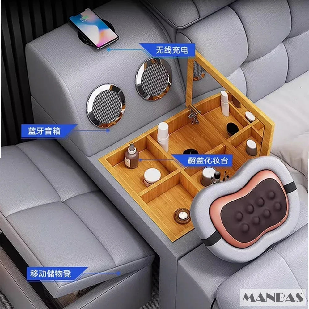 Linlamlim Luxury King Size Genuine Leather Bed / Tech Smart Bed / - Cart2u.ro