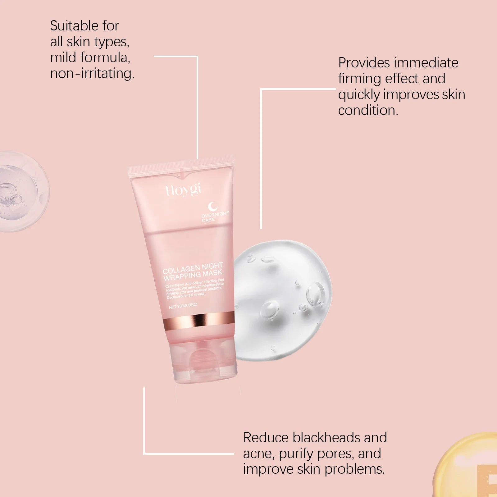 Collagen Peel-off Mask Deep Hydrating Fade Fine Lines Firming Shrink - Cart2u.ro