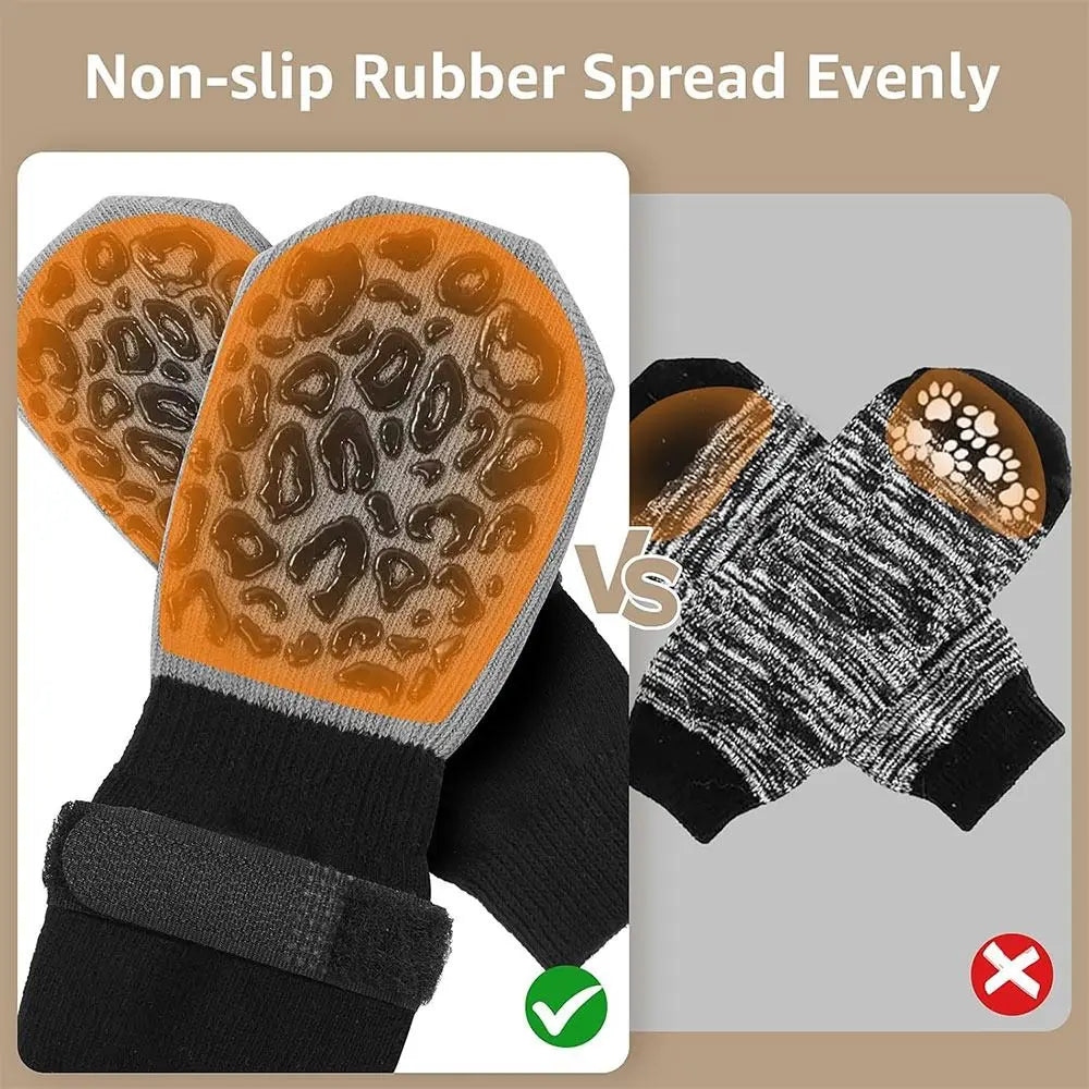 4PCS High Quality Anti-Slip Cozy Dog Socks Anti-Scratch Adjustable - Cart2u.ro