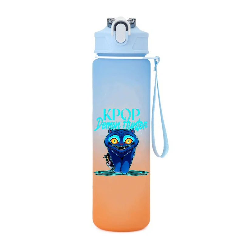 Kpop Demon Hunter Water Bottle with Straw 750ml Kids Summer Anime Cup - Cart2u.ro