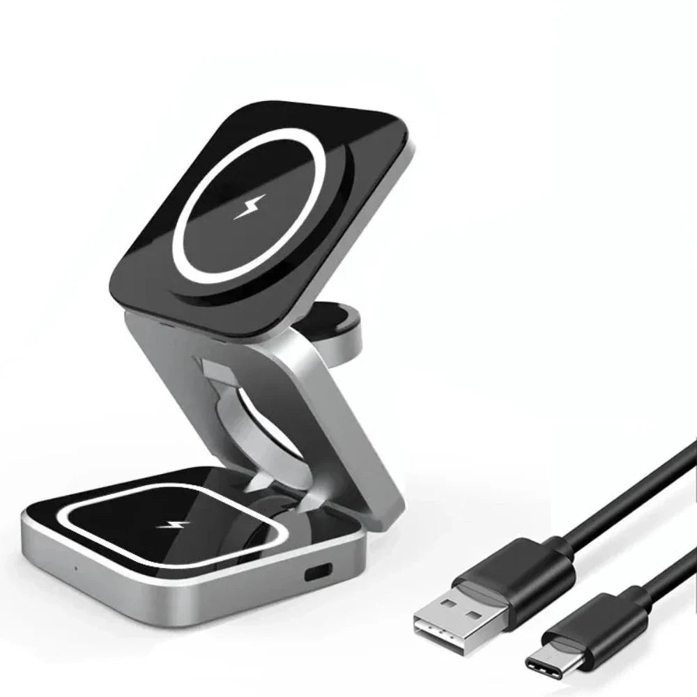 Foldable 3 in 1 Wireless Charging Phone Stand - Cart2u.ro