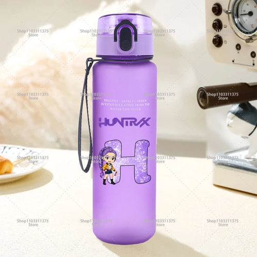 650ml Move K-Pop Demon Hunters Water Bottle Cute Letter A-Z Printed - Cart2u.ro