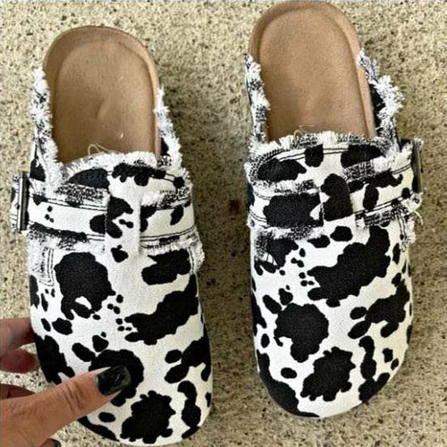 Flat Heel Round Toe Canvas Loafer Women's Vintage Clogs - Cart2u.ro