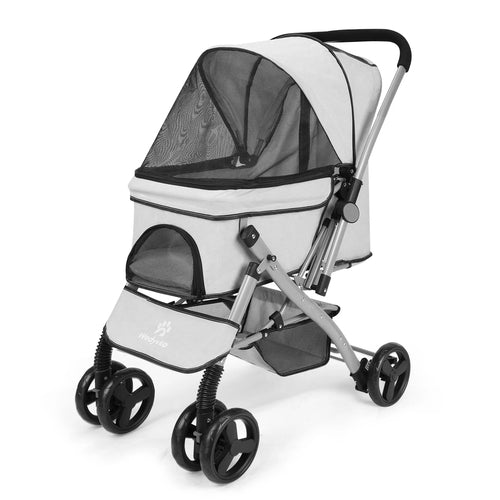 Foldable Cat Dog Stroller  Detachable  Easy Assembly Pet Travel - Cart2u.ro