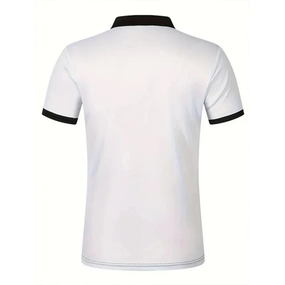 Mens Casual Stripe Short Sleeve Polo Shirt - Cart2u.ro