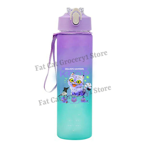 Kpop Demon Hunter Water Bottle with Straw 750ml Kids Summer Anime Cup - Cart2u.ro