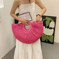 Half Moon Design Basket  Beach Straw Bag - Cart2u.ro