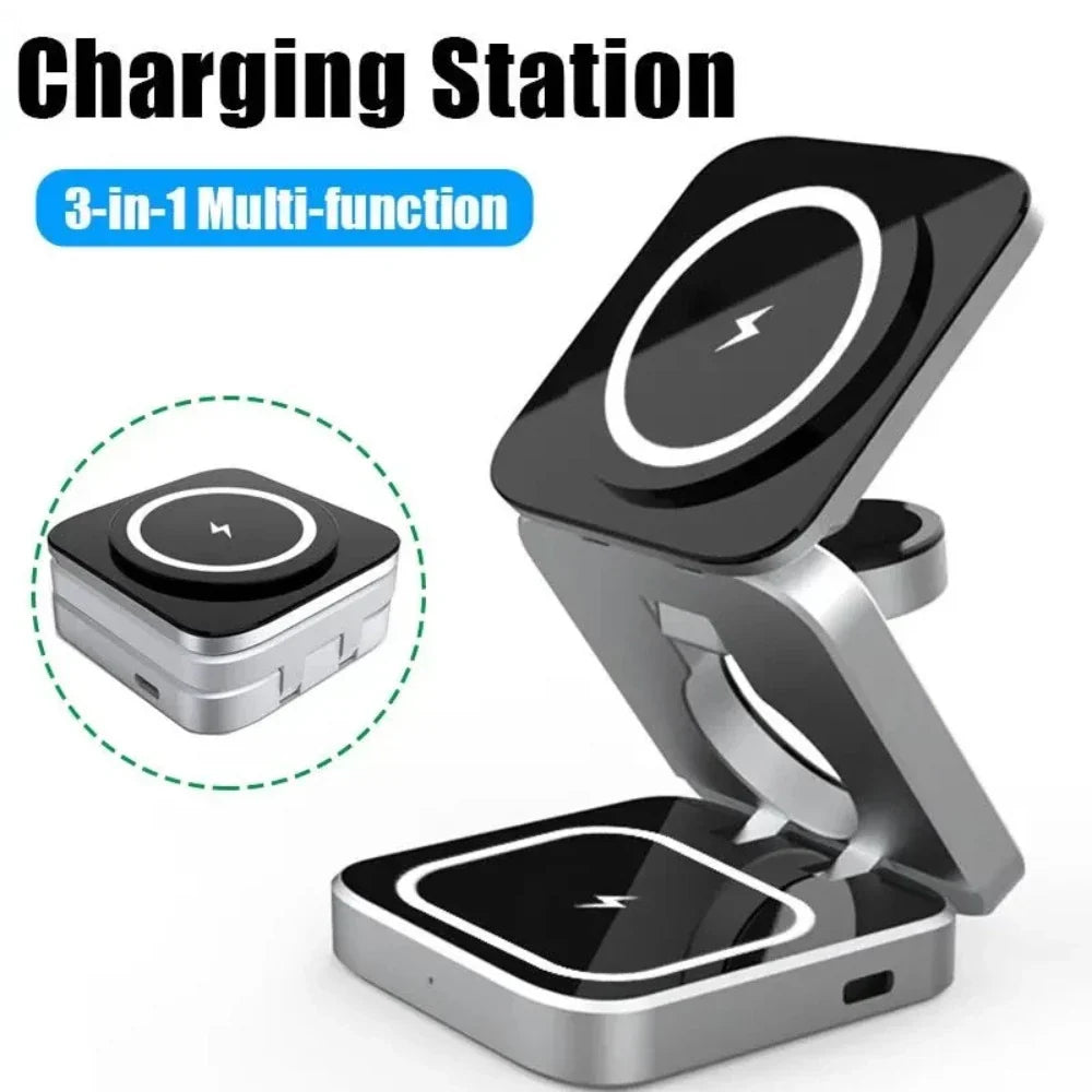 Foldable 3 in 1 Wireless Charging Phone Stand - Cart2u.ro